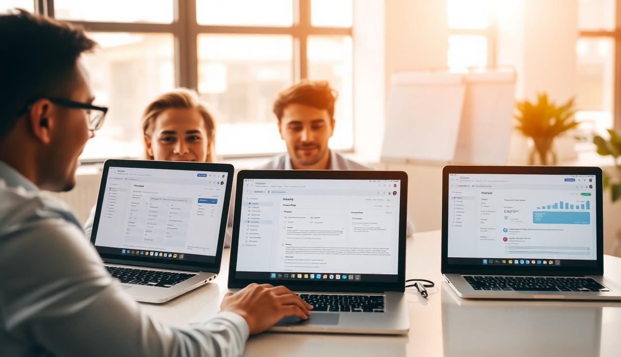 Three small business automation workflows running in parallel